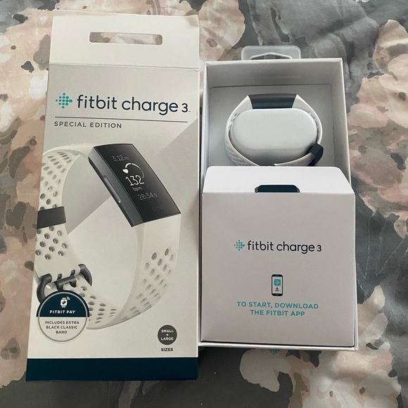 Limited edition white & black Fitbit charge 3 main image 4